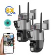 2 броя Безжична двойна WiFi управляема 5G камера с нощно виждане 8 х ZOOM и аларма
