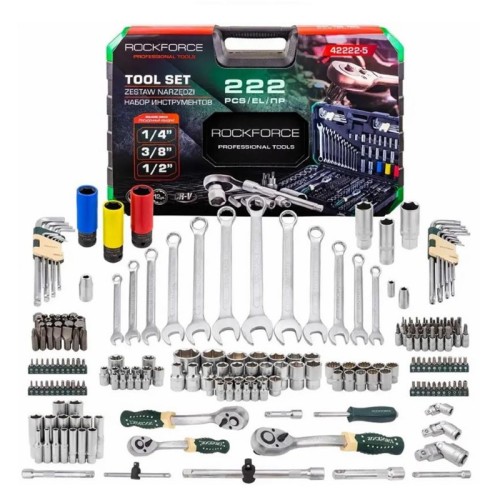 Гедоре 222 части 1/4", 3/8", 1/2" RockForce