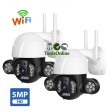 2 броя безжична WiFi управляема Ultra HD камера с нощно виждане до 50 метра и вграден микрофон